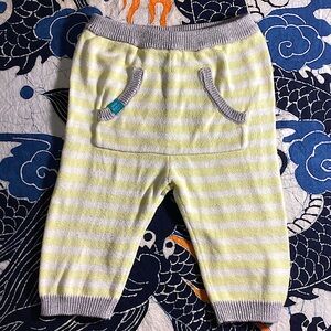 Like NEW Souris Mini 100% Cotton size 1 month striped knit pant with gray trim